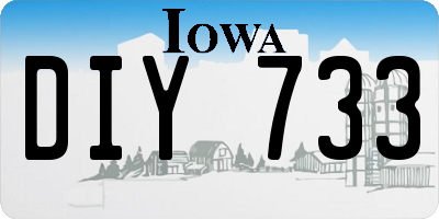 IA license plate DIY733