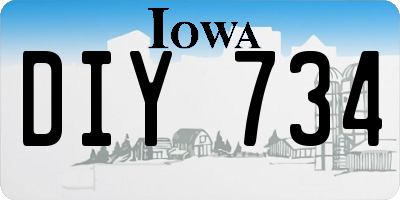 IA license plate DIY734
