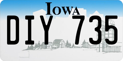 IA license plate DIY735