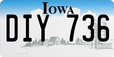 IA license plate DIY736