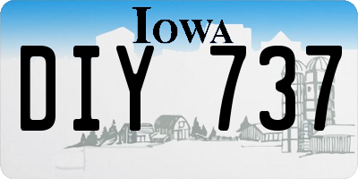IA license plate DIY737