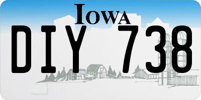 IA license plate DIY738