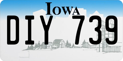 IA license plate DIY739