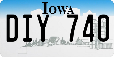 IA license plate DIY740