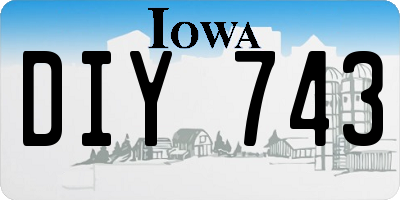 IA license plate DIY743