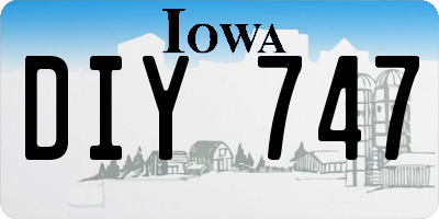 IA license plate DIY747