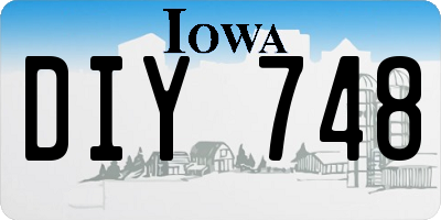 IA license plate DIY748