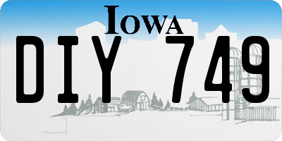 IA license plate DIY749