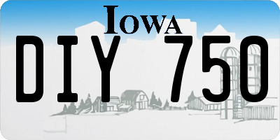 IA license plate DIY750