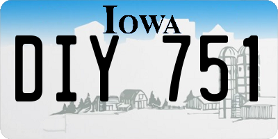IA license plate DIY751