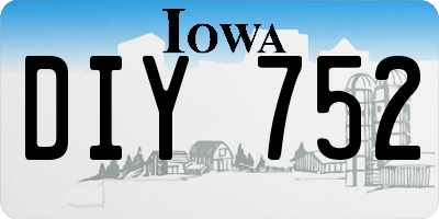 IA license plate DIY752