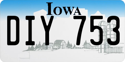 IA license plate DIY753