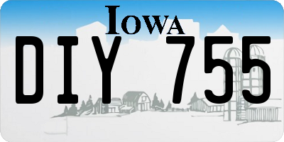 IA license plate DIY755