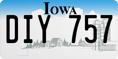 IA license plate DIY757