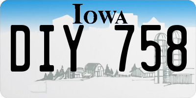 IA license plate DIY758