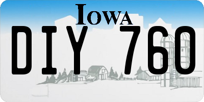IA license plate DIY760