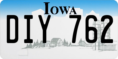 IA license plate DIY762