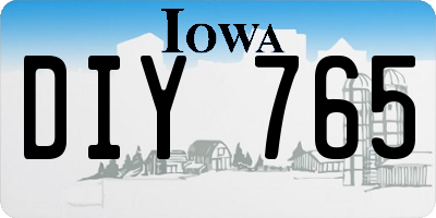 IA license plate DIY765