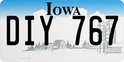 IA license plate DIY767