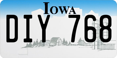IA license plate DIY768