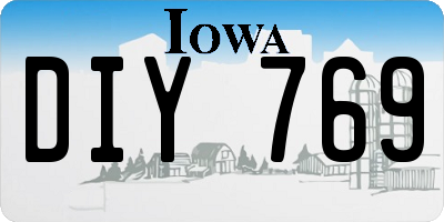 IA license plate DIY769