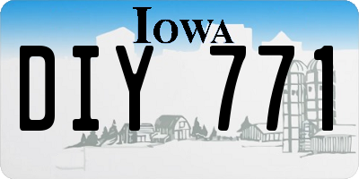 IA license plate DIY771