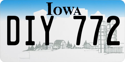 IA license plate DIY772