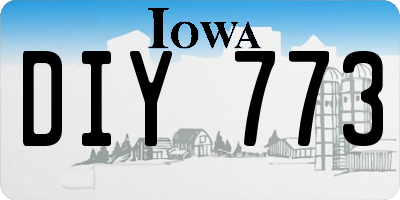 IA license plate DIY773