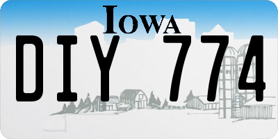 IA license plate DIY774