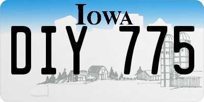 IA license plate DIY775