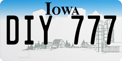 IA license plate DIY777