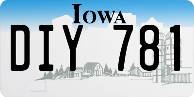 IA license plate DIY781