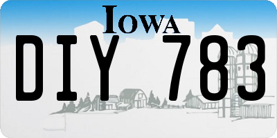 IA license plate DIY783