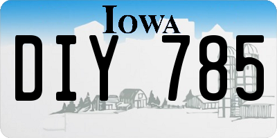 IA license plate DIY785