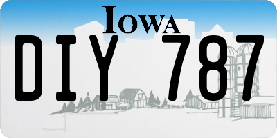 IA license plate DIY787