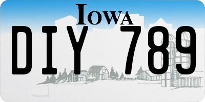 IA license plate DIY789