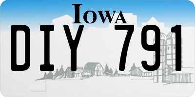 IA license plate DIY791