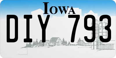 IA license plate DIY793