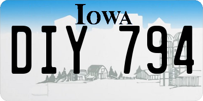 IA license plate DIY794