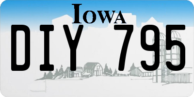IA license plate DIY795