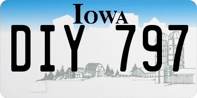 IA license plate DIY797