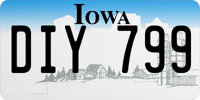 IA license plate DIY799