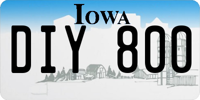 IA license plate DIY800