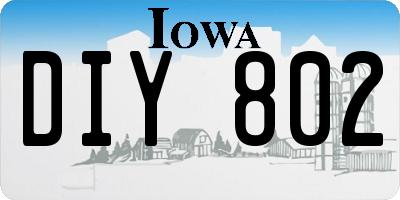 IA license plate DIY802
