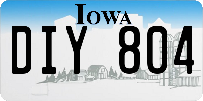 IA license plate DIY804