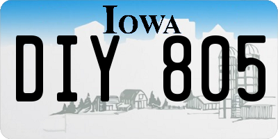 IA license plate DIY805