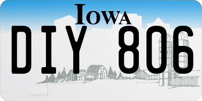 IA license plate DIY806
