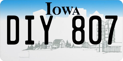 IA license plate DIY807
