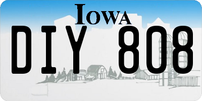 IA license plate DIY808