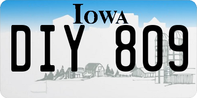 IA license plate DIY809